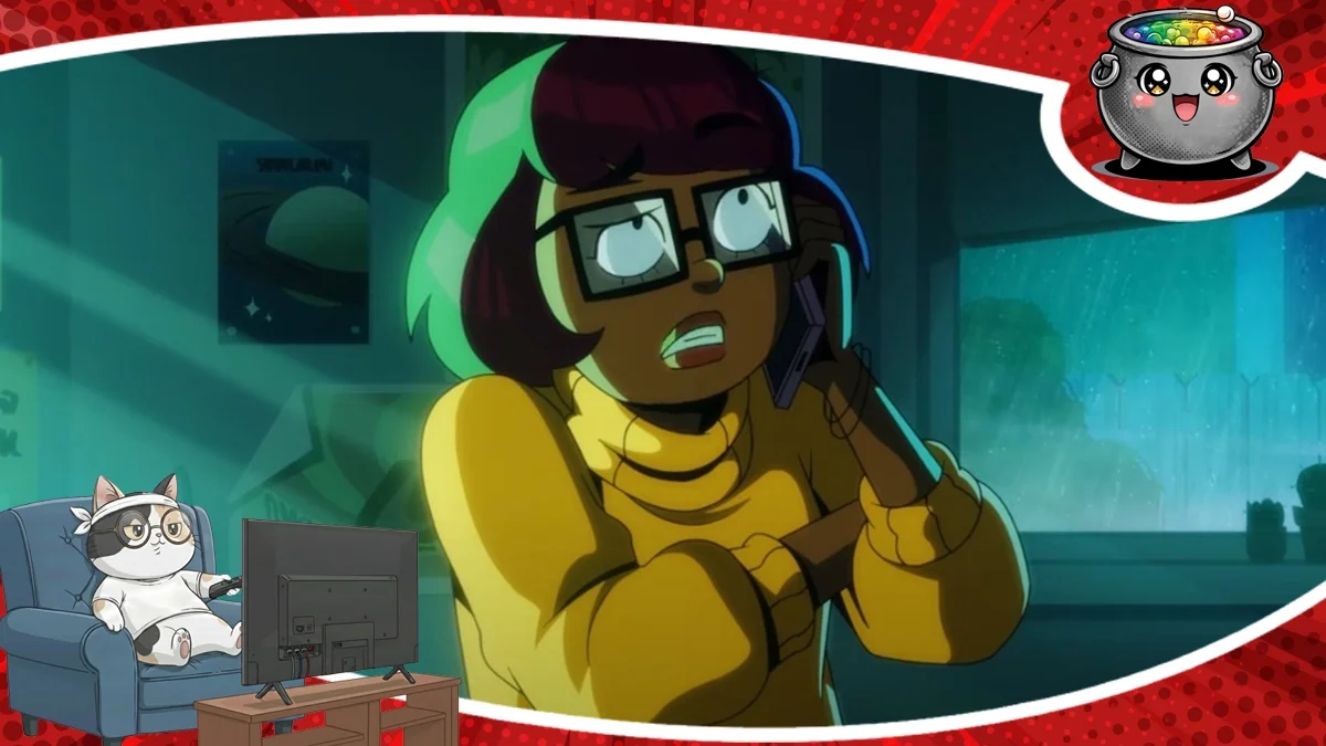 Velma w mrocznym i nowoczesnym ujęciu popularnej serii animowanej, prezentująca kontrowersyjne podejście do klasycznych postaci znanego uniwersum Mystery Inc.