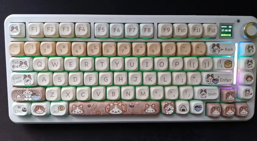 Epomaker Meow Sushi - wygląd na klawiaturze.