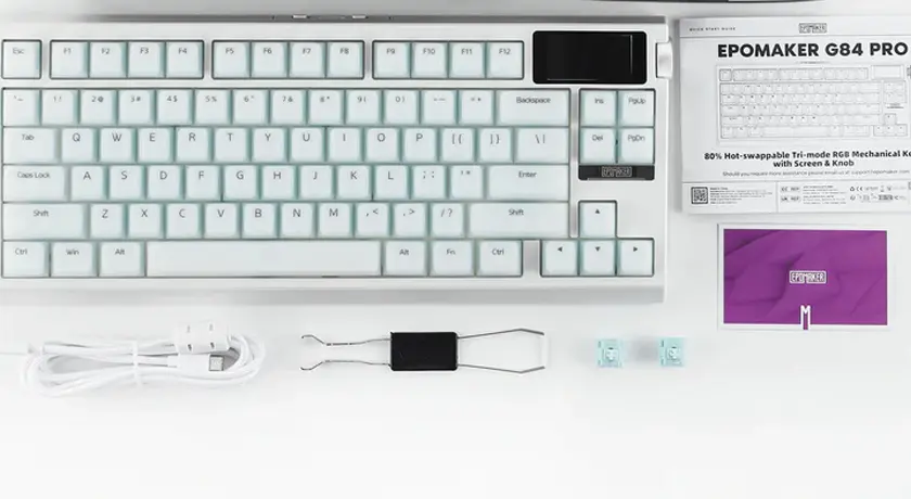 Klawiatura Epomaker G84 PRO - zawartość opakowania.