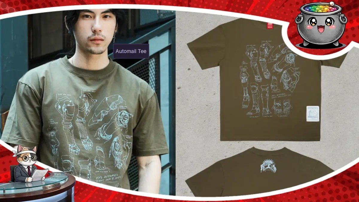 Streetwearowa koszulka z kolekcji Bibisama inspirowana serialem Fullmetal Alchemist: Brotherhood, prezentująca techniczne detale Automail, w kolekcji firmy jest też seria Baki.