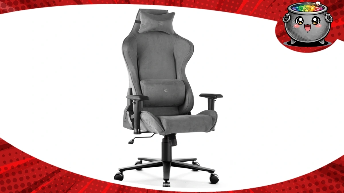 Ergonomiczny fotel gamingowy Delagear G 600 na białym tle, prezentujący nowoczesny design oraz funkcjonalne rozwiązania dla wymagających graczy i użytkowników PC.