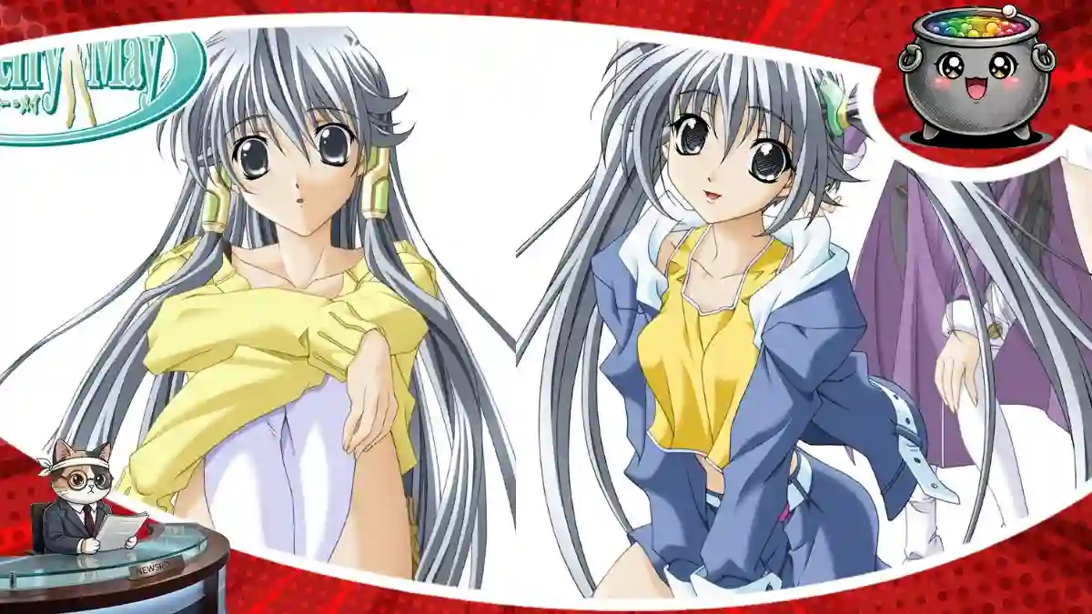 Bohaterki visual novel My Merry May with Be Remaster. Postacie w stylu anime na tle błękitnego nieba promujące wersję na PS4 i Switch.
