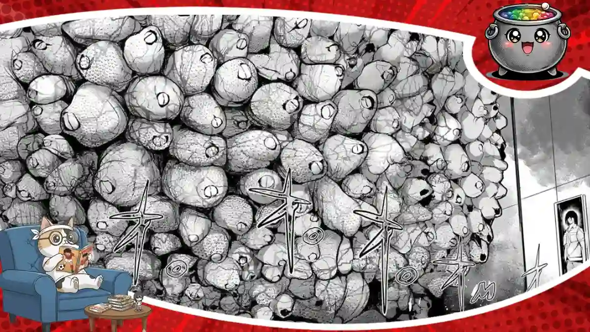 Niepokojąca i pełna napięcia ilustracja z Starving Anonymous tom 7 zapowiada recenzję siódmego tomu mrocznej mangi o przetrwaniu w ekstremalnych warunkach