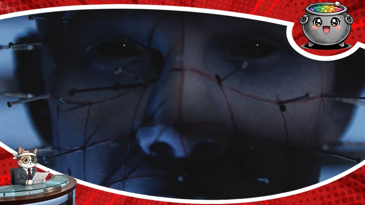 Mroczna i klimatyczna grafika zapowiadająca Hellraiser: Revival, w której powraca legendarny Pinhead, gotowy by straszyć widzów już tej jesieni 2026 roku.