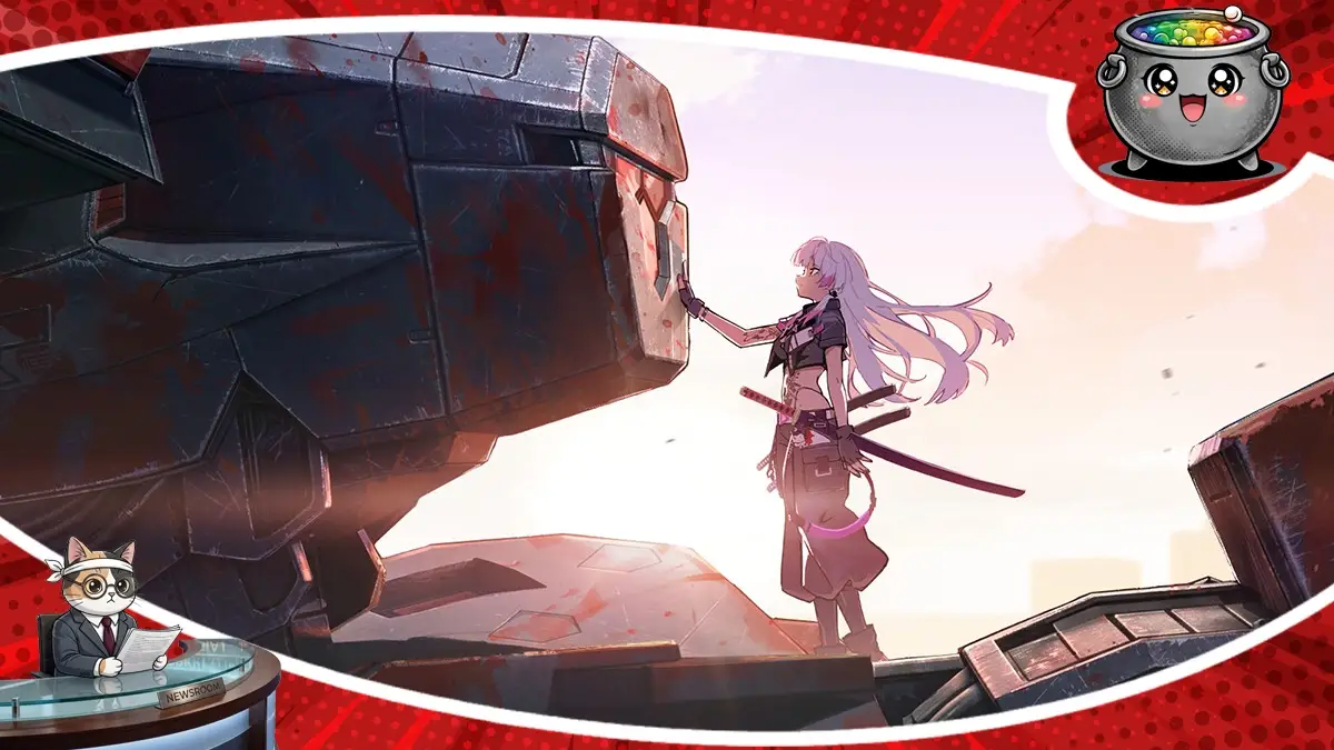 Poruszająca scena z Muv-Luv: Tactics – Kalidasa at Nightmare przedstawia wojowniczkę stającą twarzą w twarz z gigantyczną maszyną przed premierą gry na PC w 2026 roku.
