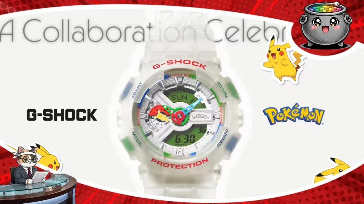 Wyjątkowy zegarek Pokémon G-Shock od Casio, stworzony specjalnie dla fanów z okazji 30-lecia serii, prezentuje kultowy design z Pikachu w roli głównej.
