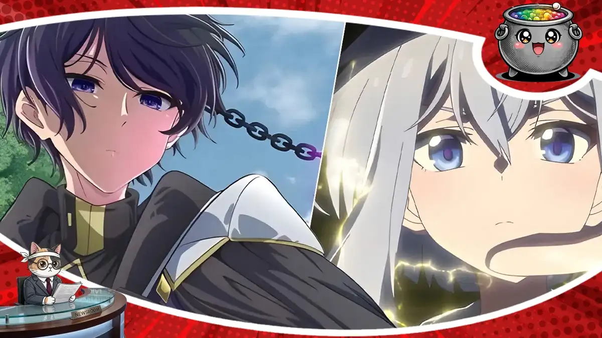 Dwaj główni bohaterowie z serii The Greatest Magicmaster's Retirement Plan na grafice zapowiadającej wyczekiwaną adaptację anime, której premiera odbędzie się w 2027 roku.