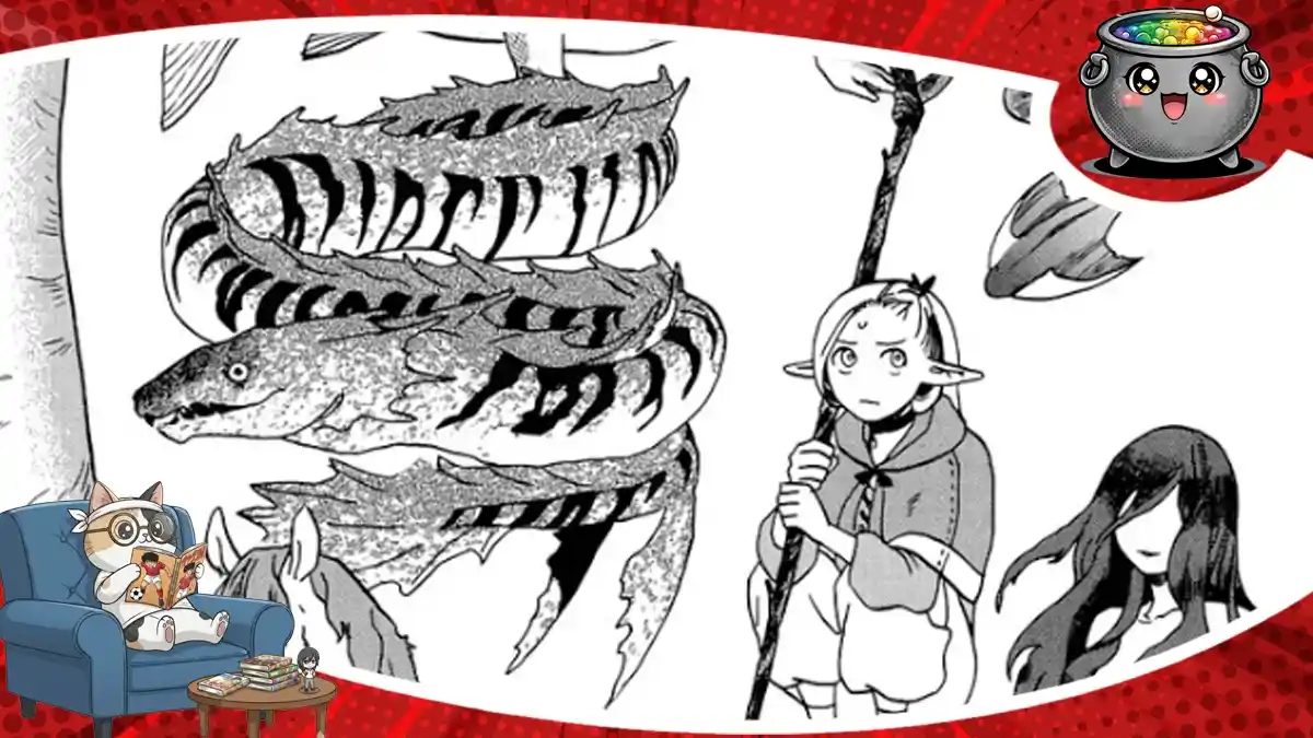 Ilustracja przedstawia scenę z mangi Dungeon Meshi, wprowadzając czytelników w świat naszej recenzji tomów 3-5, pełnych kulinarnych i fantastycznych przygód.