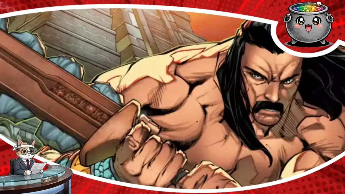 Grafika promocyjna komiksu Year of the Devil tworzonego przez Danny'ego Trejo, przedstawiająca mroczną postać w dynamicznej akcji z potężną bronią.
