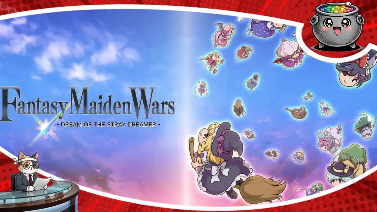 Kolorowa grafika z gry Fantasy Maiden Wars Dream of the Stray Dreamer debiutującej na platformie Nintendo Switch na rynku zachodnim.
