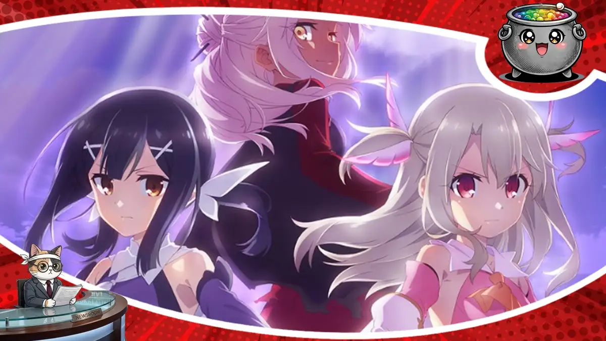 Grafika promująca wielki finał serii Fate/kaleid liner Prisma Illya, przedstawiająca główne bohaterki i zwiastująca zakończenie 13-letniej historii anime.