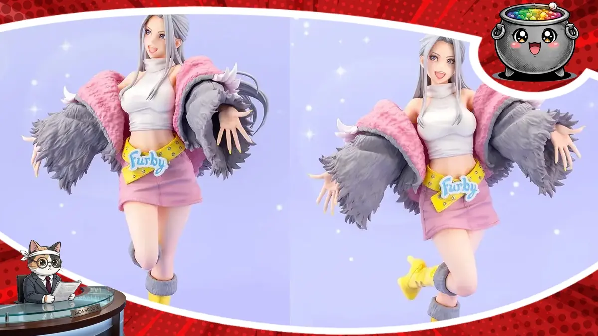 Zaskakująca figurka Furby w serii BISHOUJO od firmy Kotobukiya, przedstawiająca antropomorficzną postać zainspirowaną kultową zabawką Hasbro, dostępna dla kolekcjonerów.