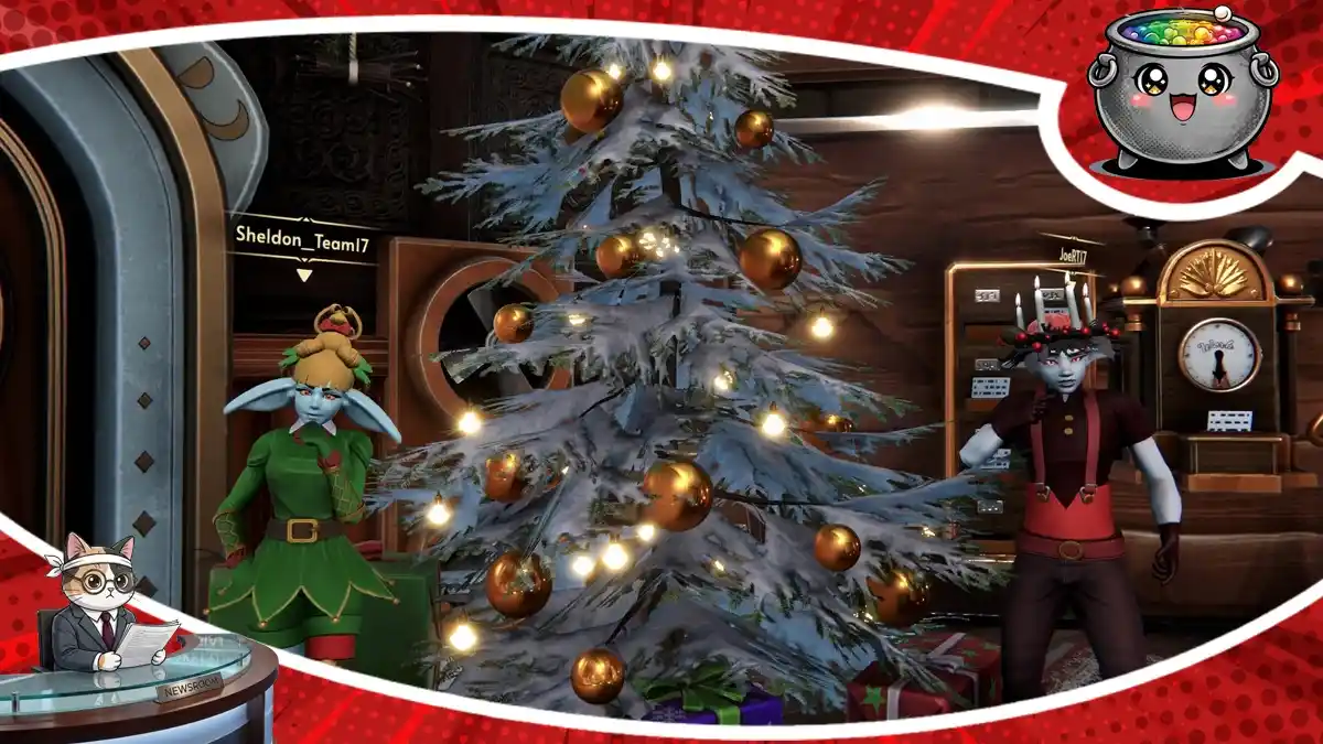 Ekipa goblinów sprzątających lochy w świątecznej scenerii, zapowiadająca premierę gry Goblin Cleanup na konsole PS5, Xbox Series oraz Nintendo Switch 2.