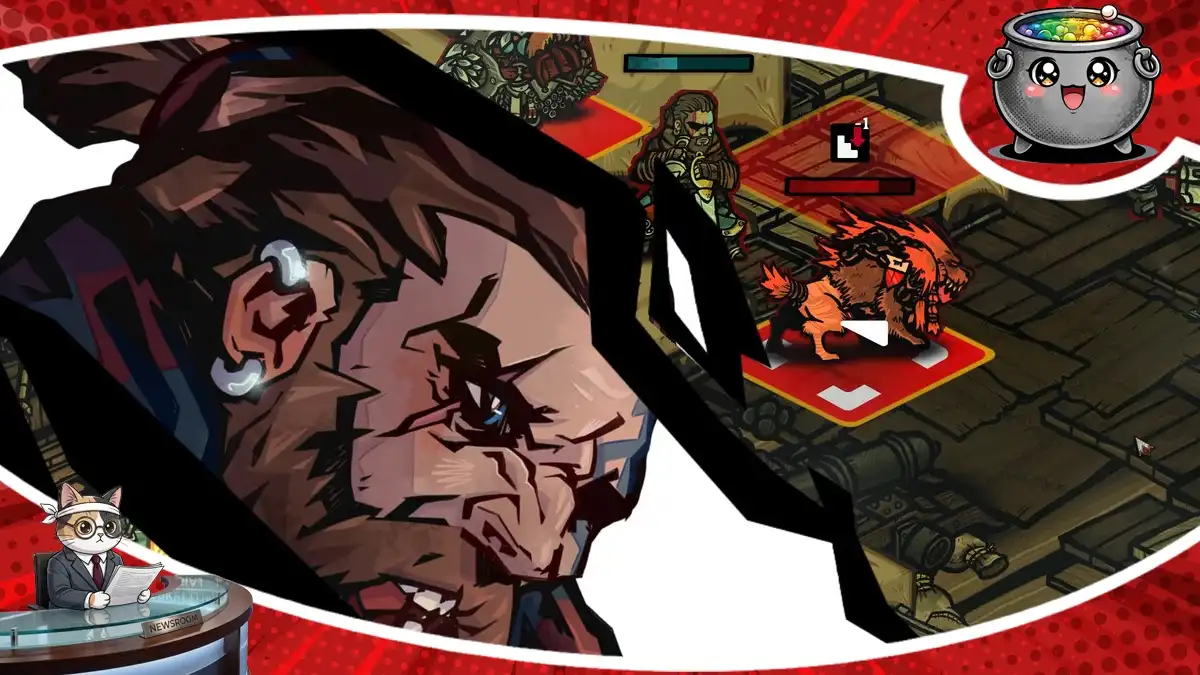 Grafika promocyjna mrocznej strategii RPG Prelude: Dark Pain, przedstawiająca szczegóły rozgrywki i postać jednego z bohaterów. Data premiery gry nie jest znana.