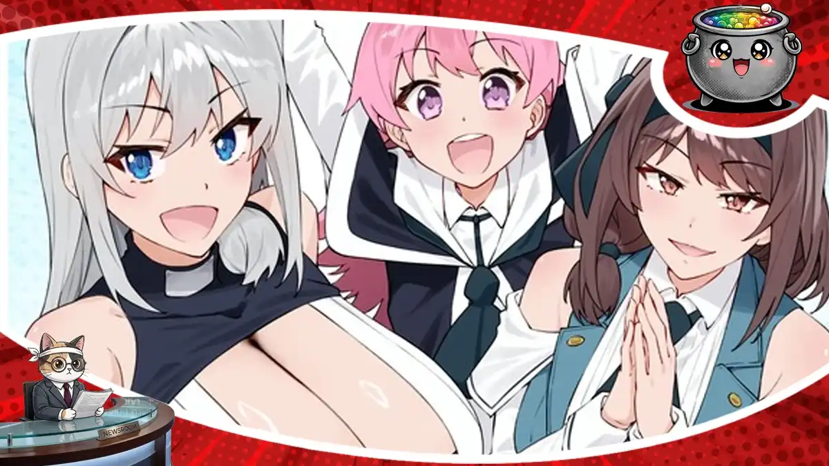 Radosne bohaterki na oficjalnej grafice zapowiadającej adaptację anime S Rank Bōkensha Dearu Ore no Musume-tachi wa Jūdo no Fathercon Deshita, która trafi na ekrany.