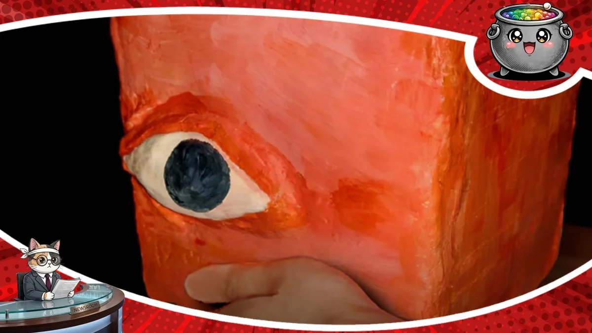 Surrealistyczny kadr z horroru point and click The Dream Of A Cockspur, ukazujący niepokojące zbliżenie na oko, zwiastujący premierę mrocznej produkcji w 2026 roku.
