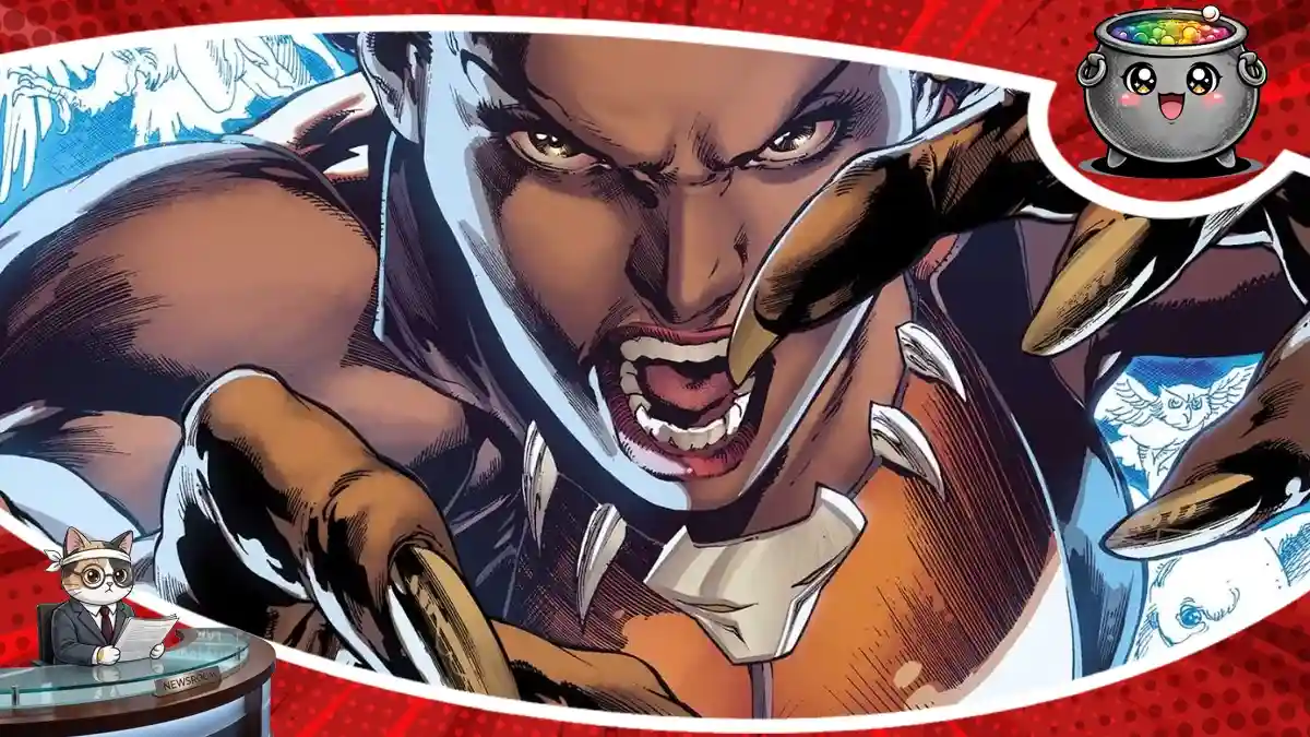 Dynamiczny kadr przedstawiający Mari McCabe jako Vixen w nowej serii komiksów DC, której mroczna historia porównuje bohaterkę do Batmana.