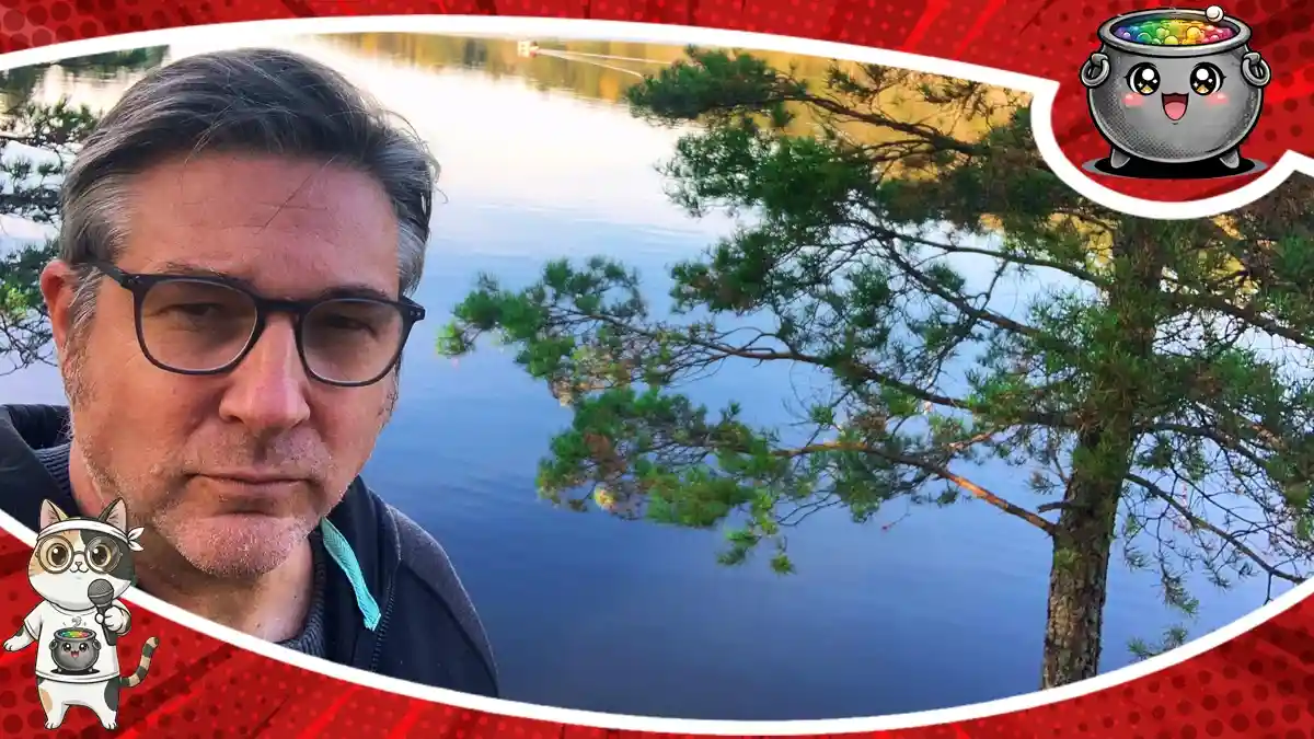 Portret scenarzysty komiksowego Sylvaina Runberga na tle spokojnego jeziora, otwierający nasz ekskluzywny wywiad o jego twórczości oraz planach wydawniczych na 2026 rok.