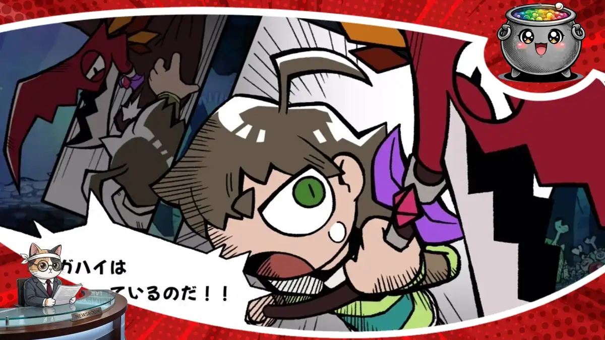 Grafika do newsa o grze Gobble zmierzającej na Zachód od twórców z Nippon Ichi Software, przedstawiająca dynamiczną postać w komiksowym stylu, na platformach: PC, PS4, PS5, Switch.