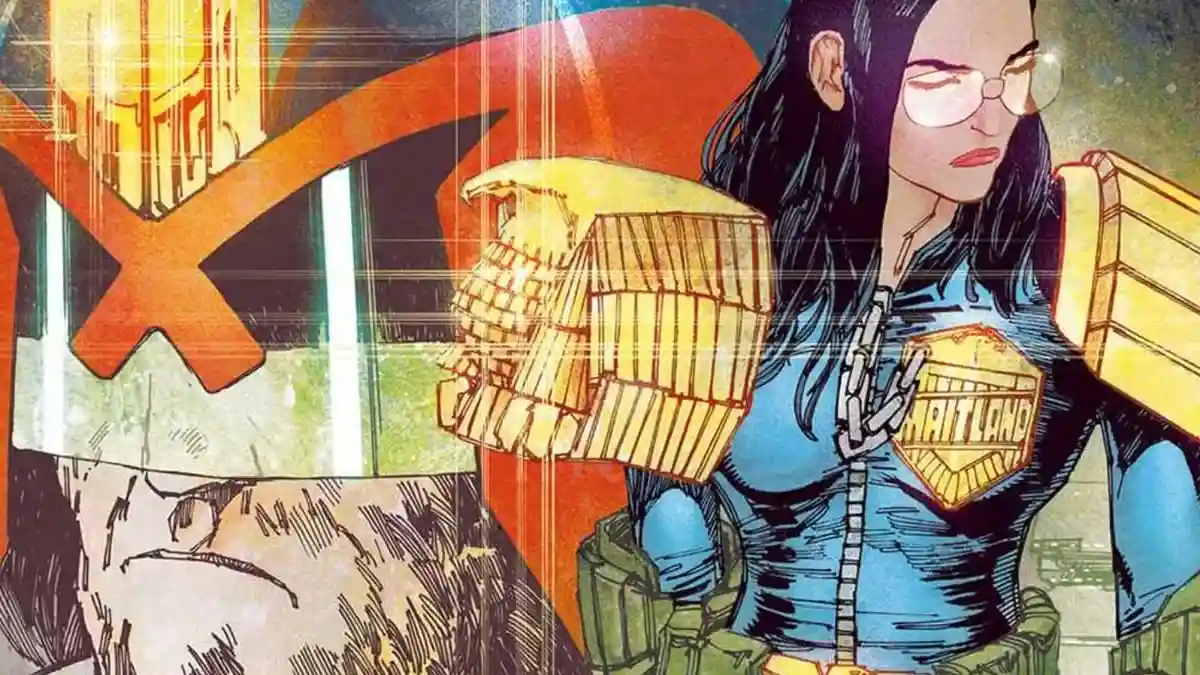 Sędzia Dredd oraz Sędzia Maitland na komiksowej grafice zapowiadającej Judge Dredd: The New Future, nową erę w historii słynnego bohatera.