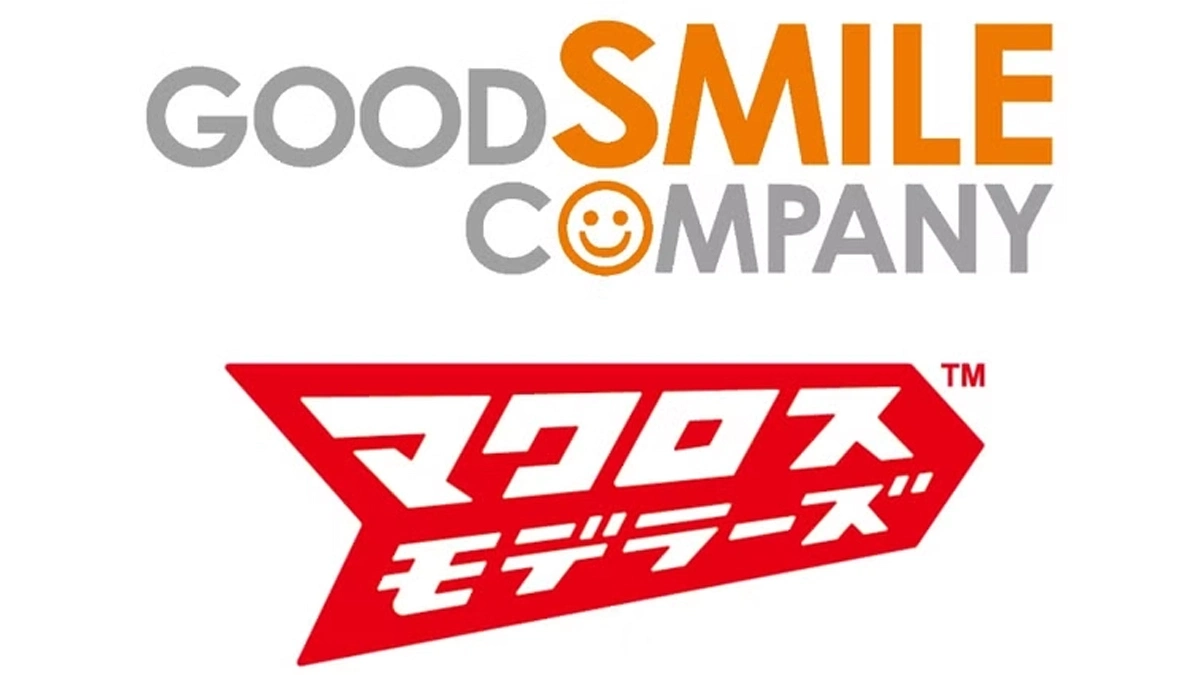Logotypy Good Smile Company oraz Macross Modelers na białym tle. Ogłoszenie oficjalnej współpracy firm i dołączenia do projektu Macross