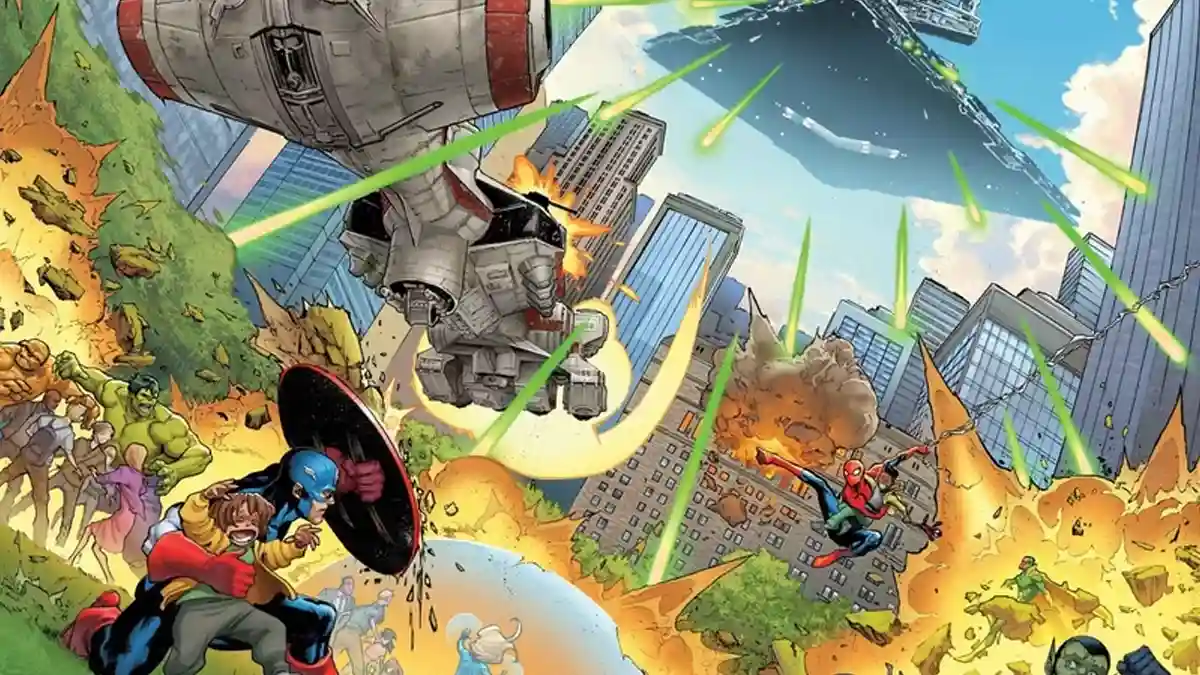 Superbohaterowie Marvela i statki ze Star Wars w pełnej akcji walce w mieście. Oficjalna zapowiedź komiksowego crossovera z premierą w 2027 roku.